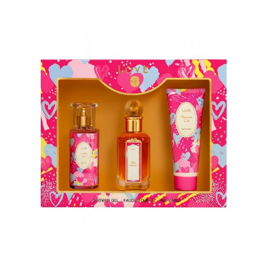 Imagen de Set de perfume para mujer: Gel de ducha + Eau de toilette + Body mist V.V.Love