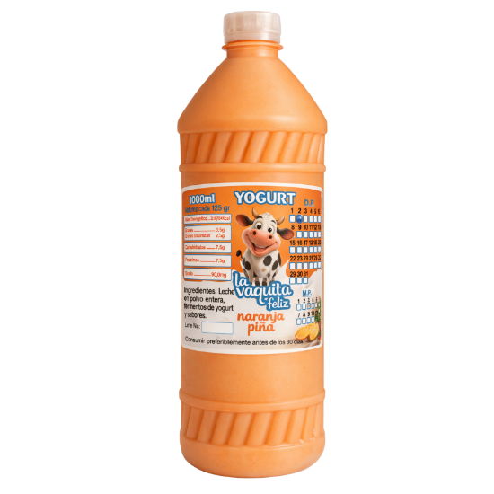 Imagen de Yogurt Natural Naranja Piña la Vaquita Feliz (1 L)